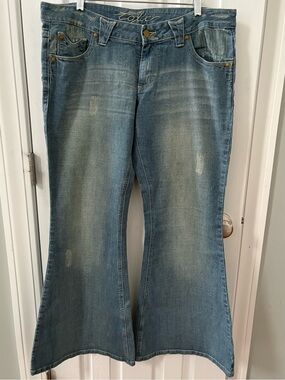 Toxic Light Blue Flare Jeans - Y2K Vintage-Flare Leg